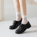 12 Pairs Women's Sheer Ruffle Socks Nude Stocking - Image 4