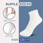 6 Pairs of Ruffle Socks Women, Cute Ruffle Ankle Socks - Image 4