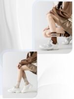 Womens Striped Crew Socks, Cotton Cozy Casual Socks - Image 2