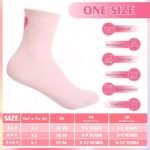 6 Pairs Kids Girls Pink White Crew Athletic Socks - Image 3