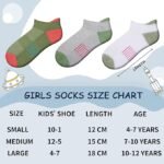 Girls Socks Ankle Athletic Socks For Kids 4-6 6-8 8-10 Years - Image 2
