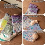 Vintage Style Crew Socks with Cute Floral Cuff for Women - Image 4