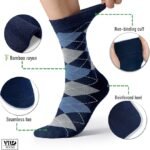 VRD Men’s Dress Socks Bamboo Rayon 5-Pack Crew Socks - Image 4