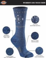 Women's Dri-Tech Fashion Moisture Control Crew Socks - Image 3
