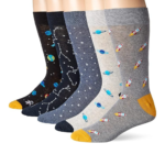 Men's Patterned Dress Crew Socks, 5 Pairs
