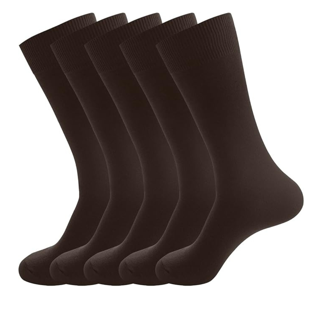 Untitled design - 2026-01-16T042433.195 Men's Dress Socks 5 Pairs Mens Cotton Calf - Image 1