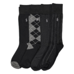Men's Assorted Pattern Dress Crew Socks (4-Pack)