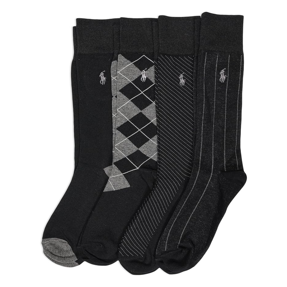 Untitled design - 2026-01-16T054117.578 Men's Assorted Pattern Dress Crew Socks (4-Pack) - Image 1
