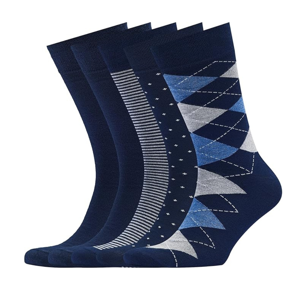 Untitled design - 2026-01-16T073908.910 VRD Men’s Dress Socks Bamboo Rayon 5-Pack Crew Socks - Image 1