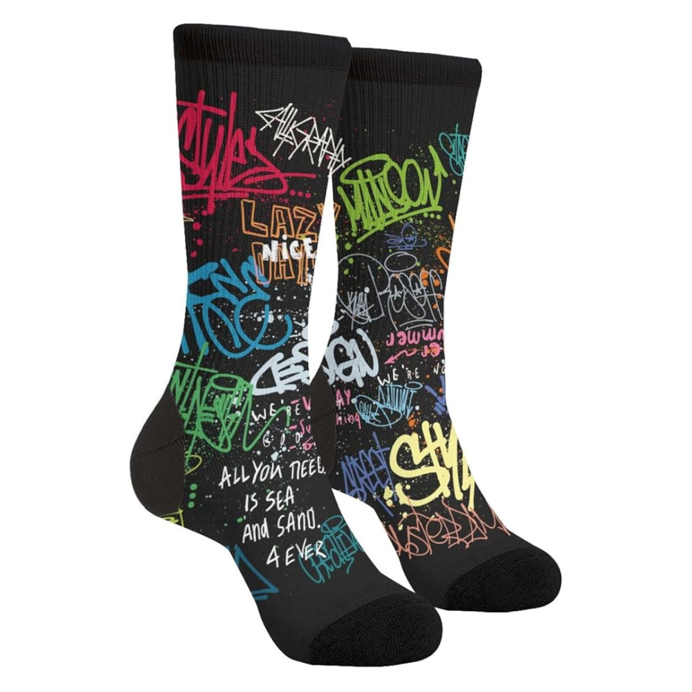 Untitled design - 2026-01-16T075055.030 Graffiti Socks Novelty Funny Crew Socks Crazy Gifts - Image 1