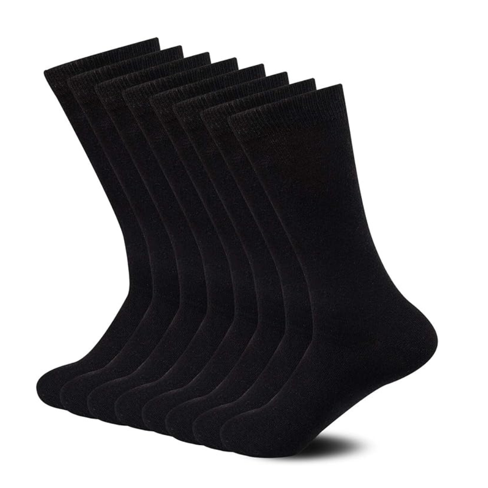 Untitled design - 2026-01-16T084641.042 Unisex Bamboo Rayon Socks Super Soft Black Crew Socks - Image 1